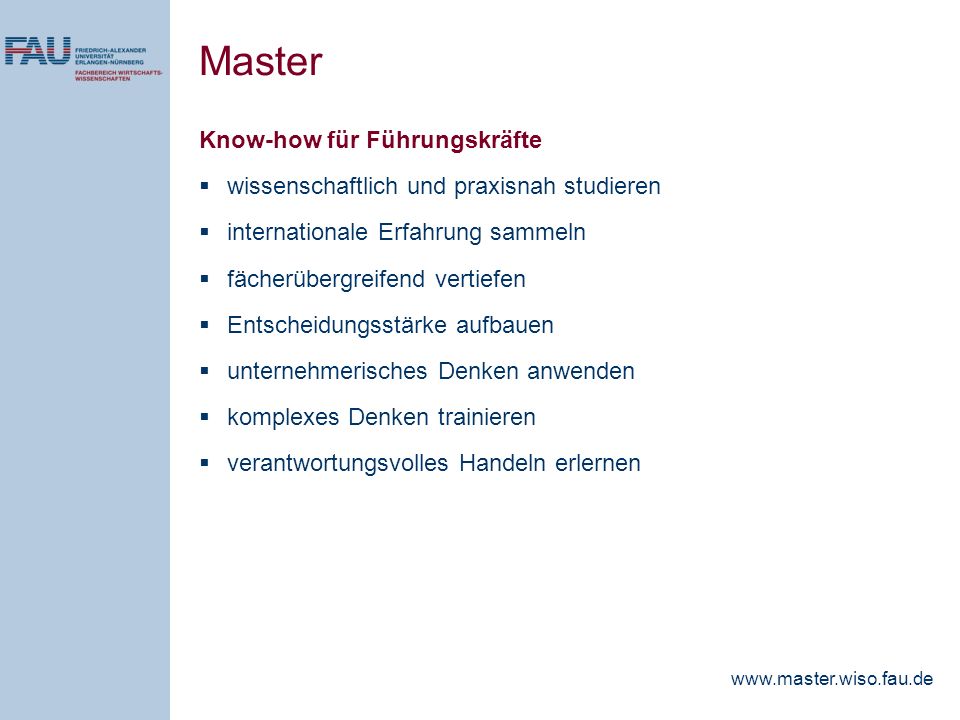 Master Know-how für Führungskräfte