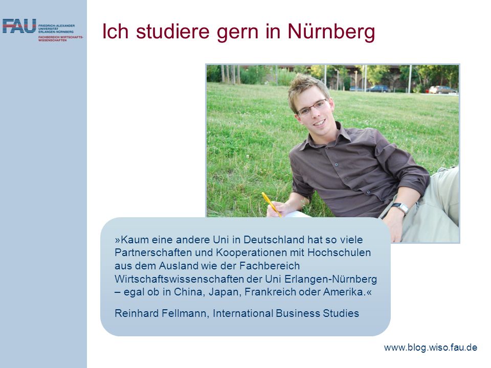 Ich studiere gern in Nürnberg