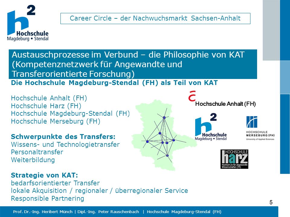 Austauschprozesse im Verbund – die Philosophie von KAT (Kompetenznetzwerk für Angewandte und Transferorientierte Forschung)