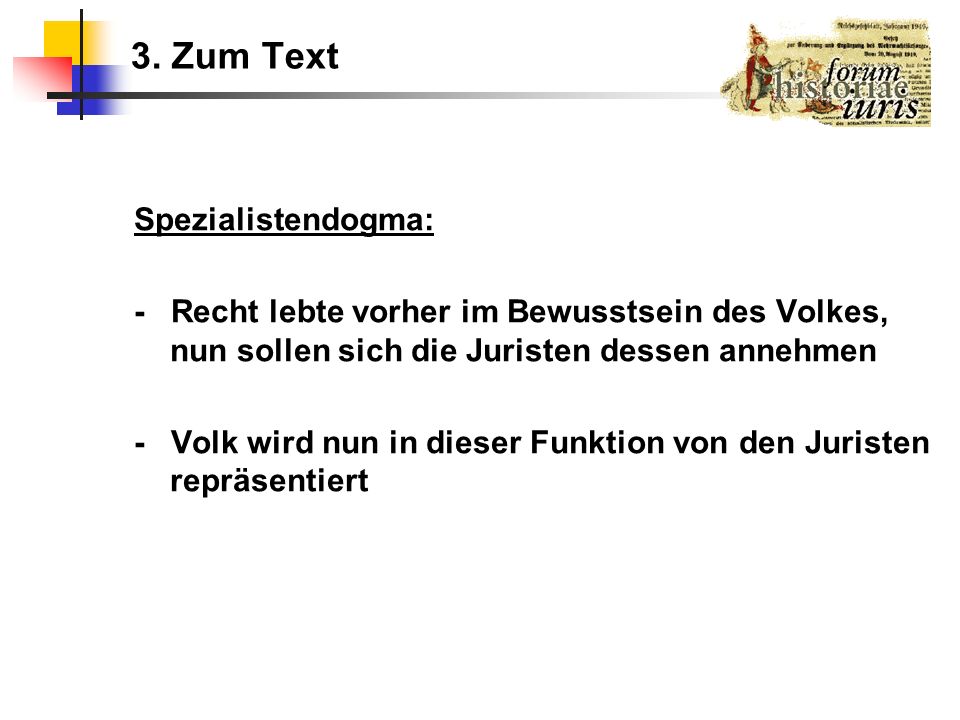 3. Zum Text Spezialistendogma: