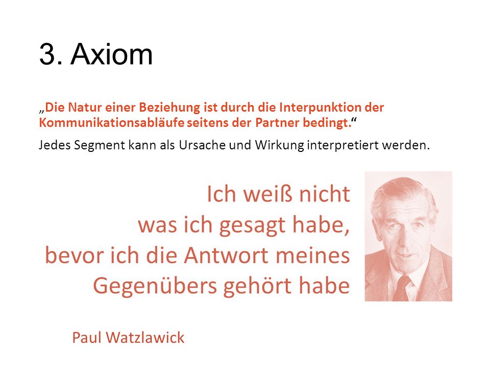 3. Axiom „Die Natur einer Beziehung ist durch die Interpunktion der Kommunikationsabläufe seitens der Partner bedingt.