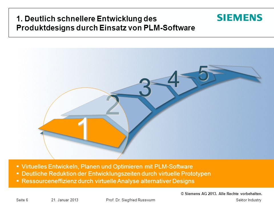 1. Deutlich schnellere Entwicklung des Produktdesigns durch Einsatz von PLM-Software