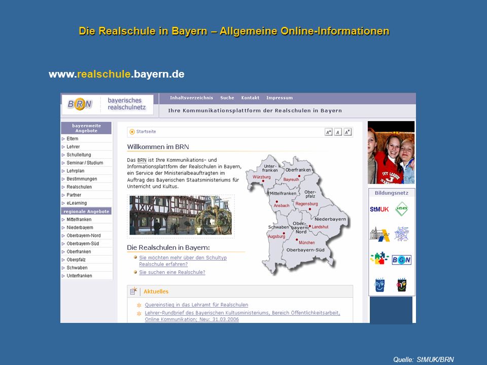 Die Realschule in Bayern – Allgemeine Online-Informationen