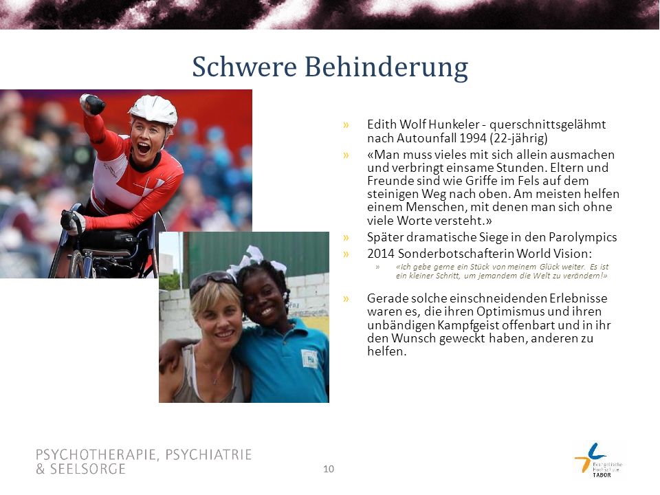 Schwere Behinderung Edith Wolf Hunkeler - querschnittsgelähmt nach Autounfall 1994 (22-jährig)