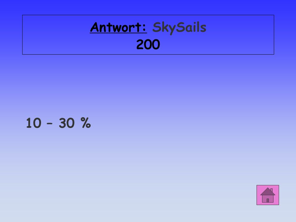 Antwort: SkySails – 30 %