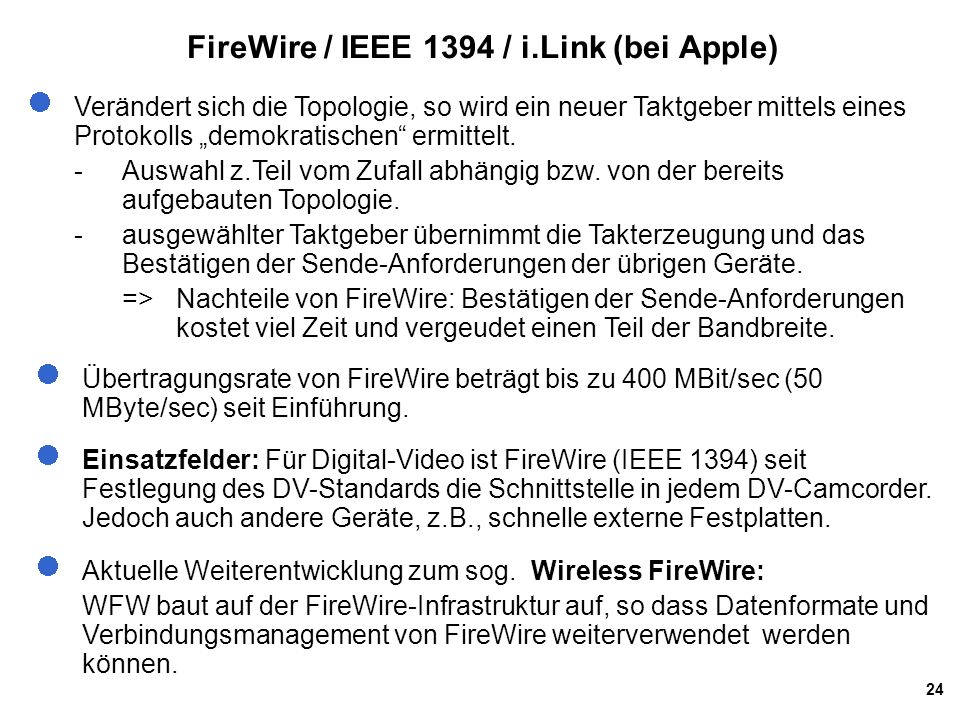 FireWire / IEEE 1394 / i.Link (bei Apple)