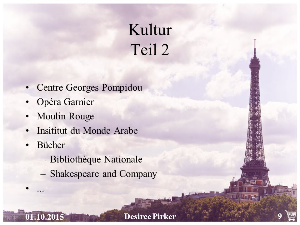 Kultur Teil 2 Centre Georges Pompidou Opéra Garnier Moulin Rouge
