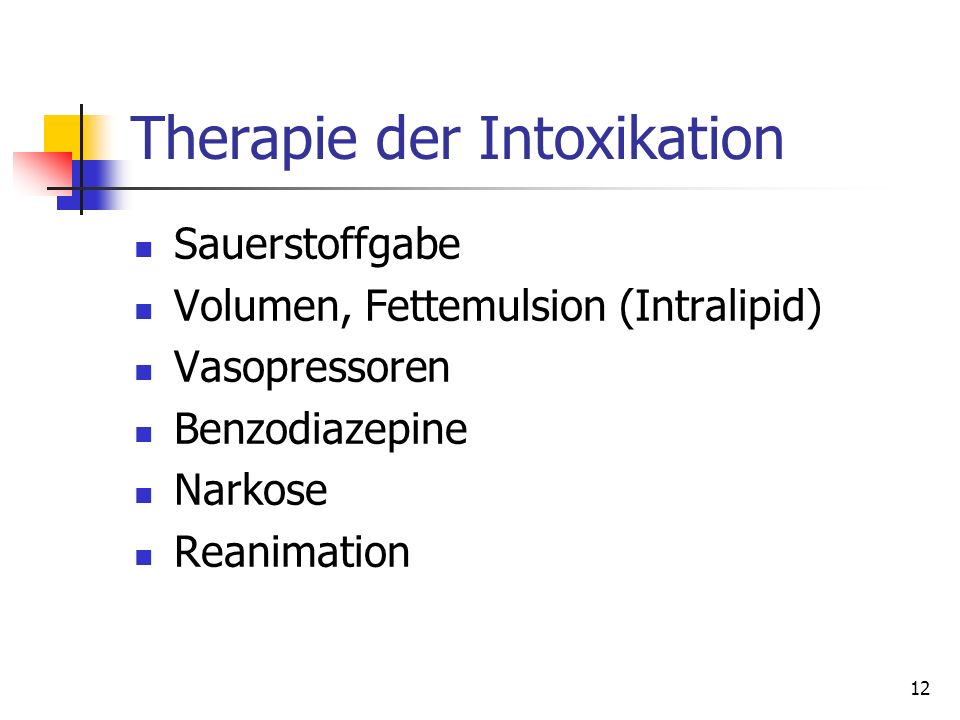 Therapie der Intoxikation