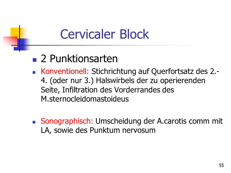 Cervicaler Block 2 Punktionsarten