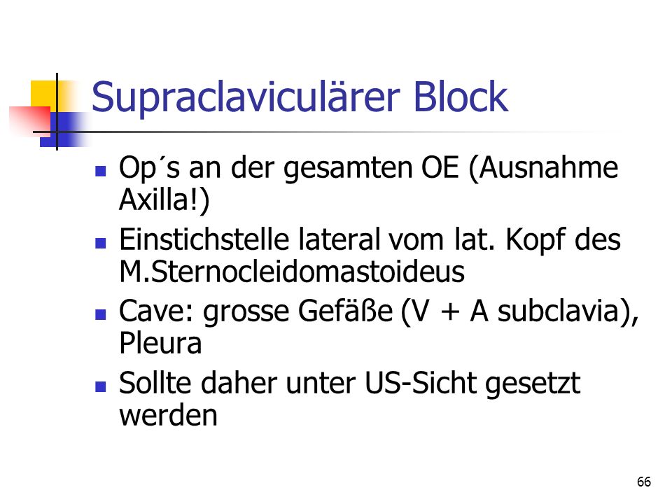 Supraclaviculärer Block