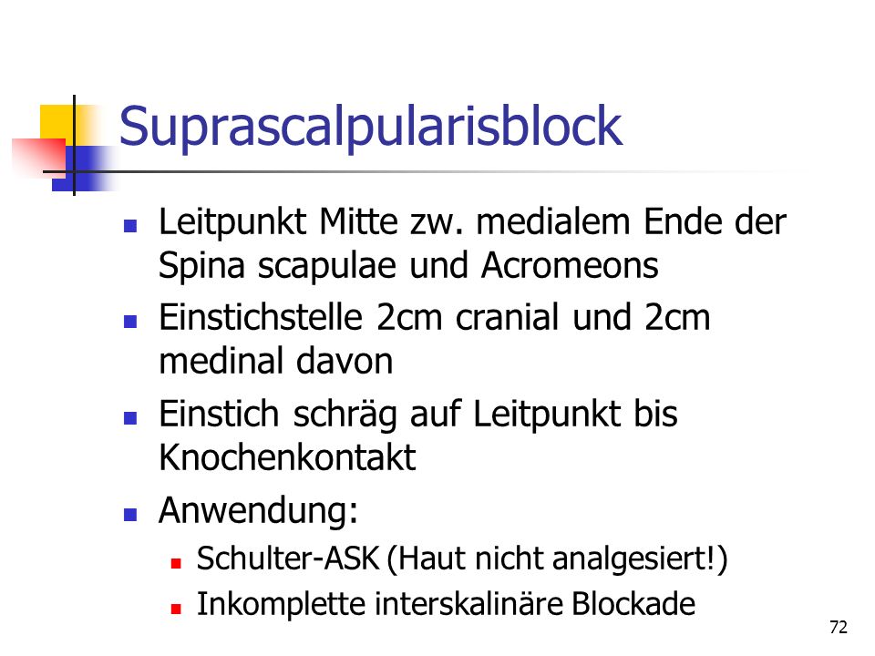 Suprascalpularisblock