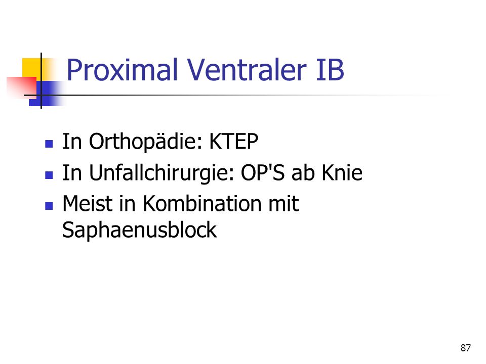 Proximal Ventraler IB In Orthopädie: KTEP