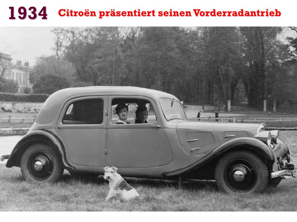 1934 Citroën präsentiert seinen Vorderradantrieb