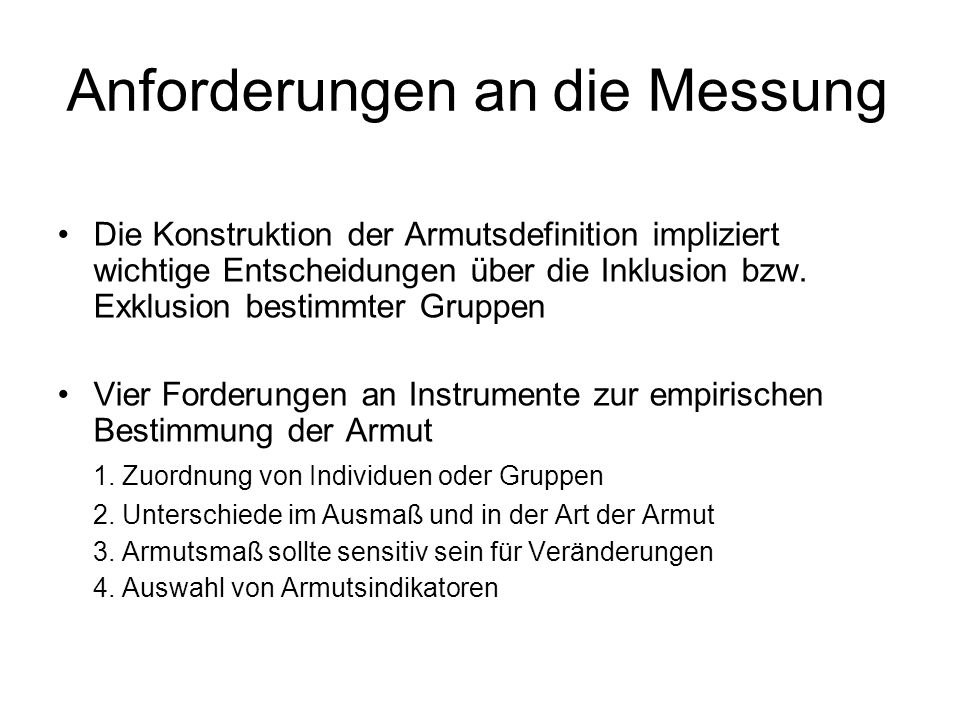 Anforderungen an die Messung