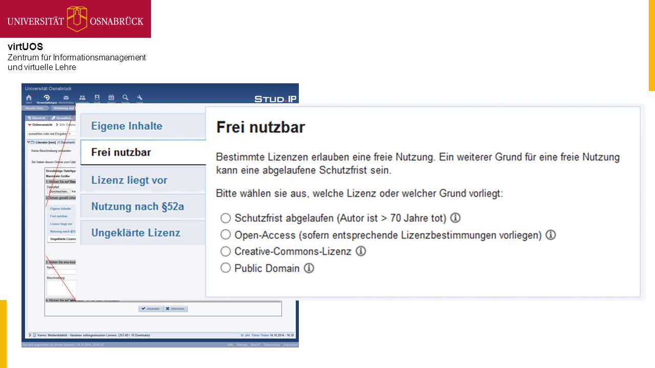 Es erscheint ein Upload-Dialog, in dem ich zuerst eine Datei von meiner Festplatte auswähle.