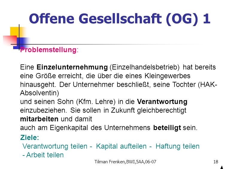 Offene gesellschaft haftung