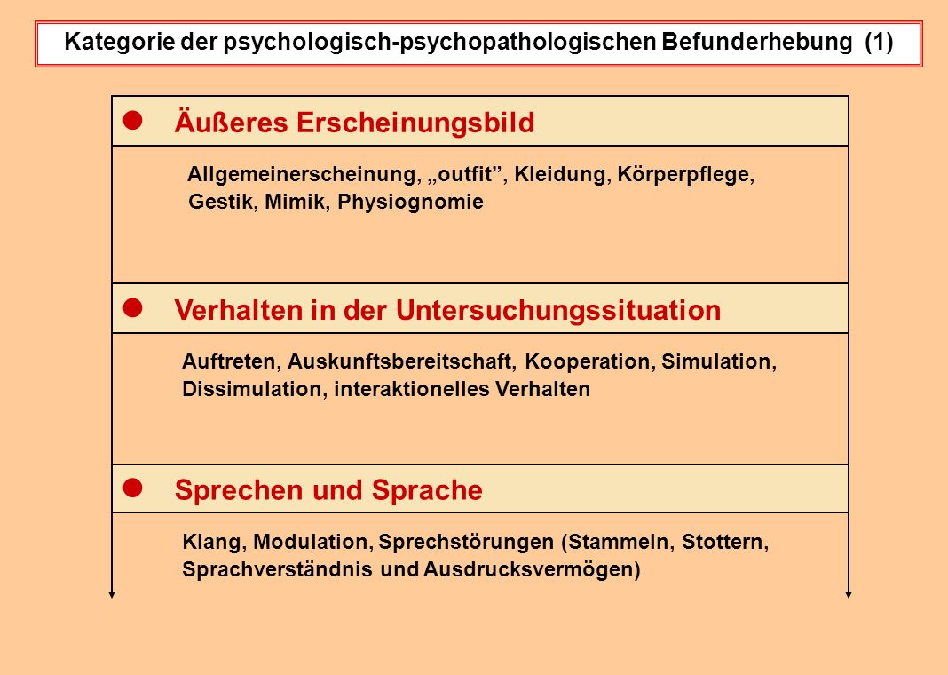 Kategorie der psychologisch-psychopathologischen Befunderhebung (1)