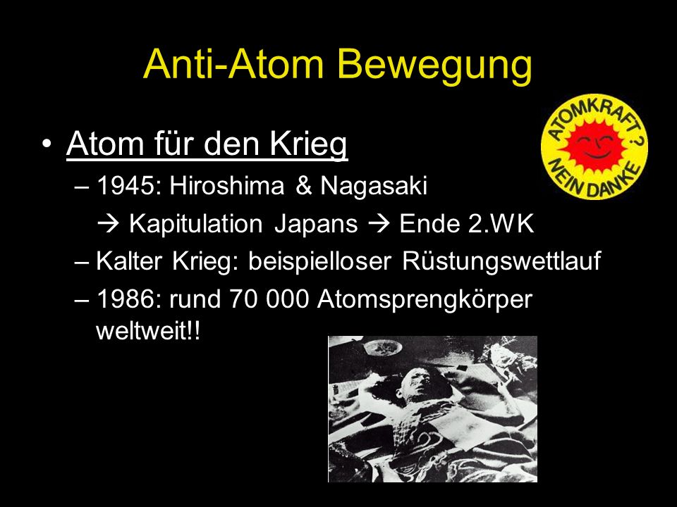 Anti-Atom Bewegung Atom für den Krieg 1945: Hiroshima & Nagasaki
