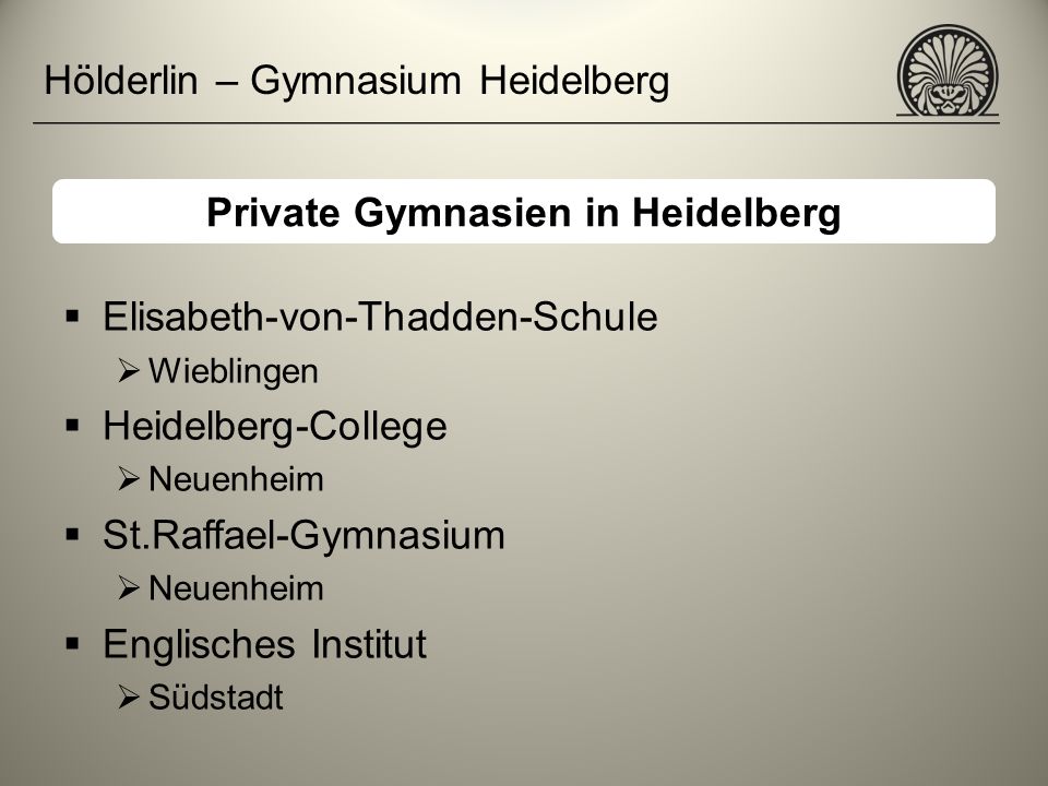 Private Gymnasien in Heidelberg