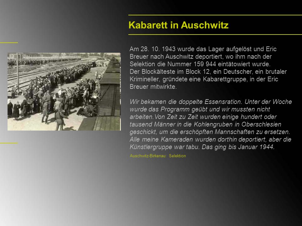 Kabarett in Auschwitz