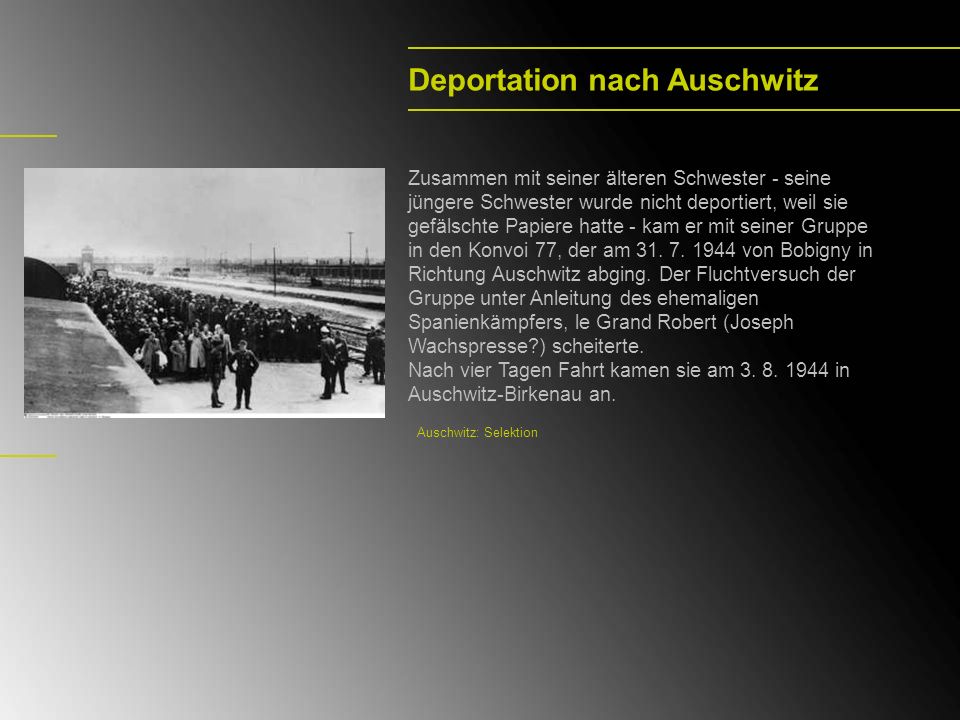 Deportation nach Auschwitz