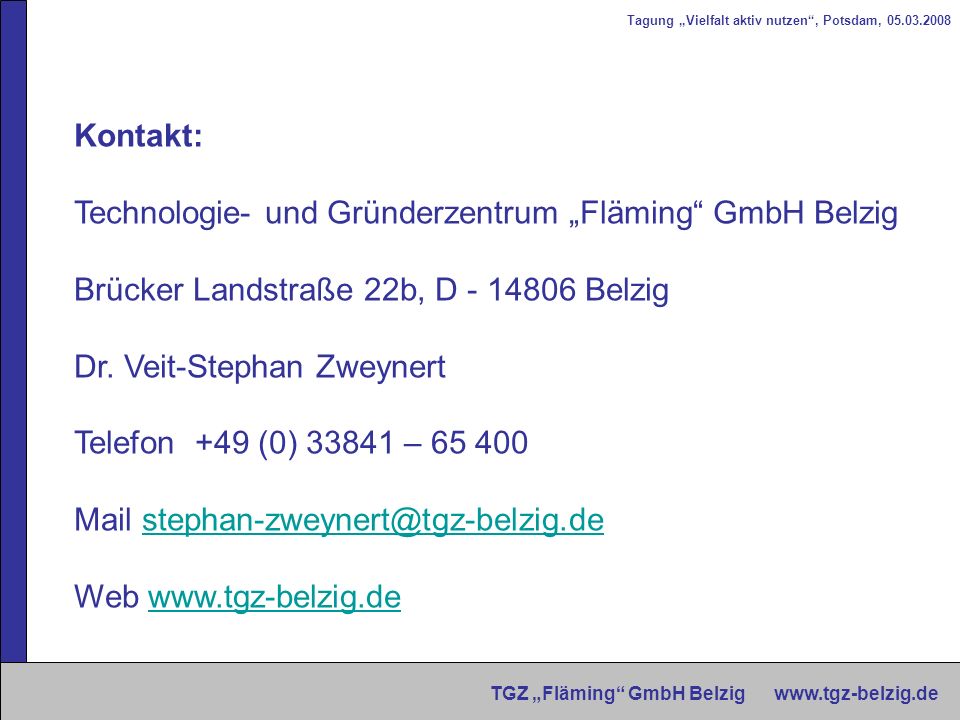 Technologie- und Gründerzentrum „Fläming GmbH Belzig