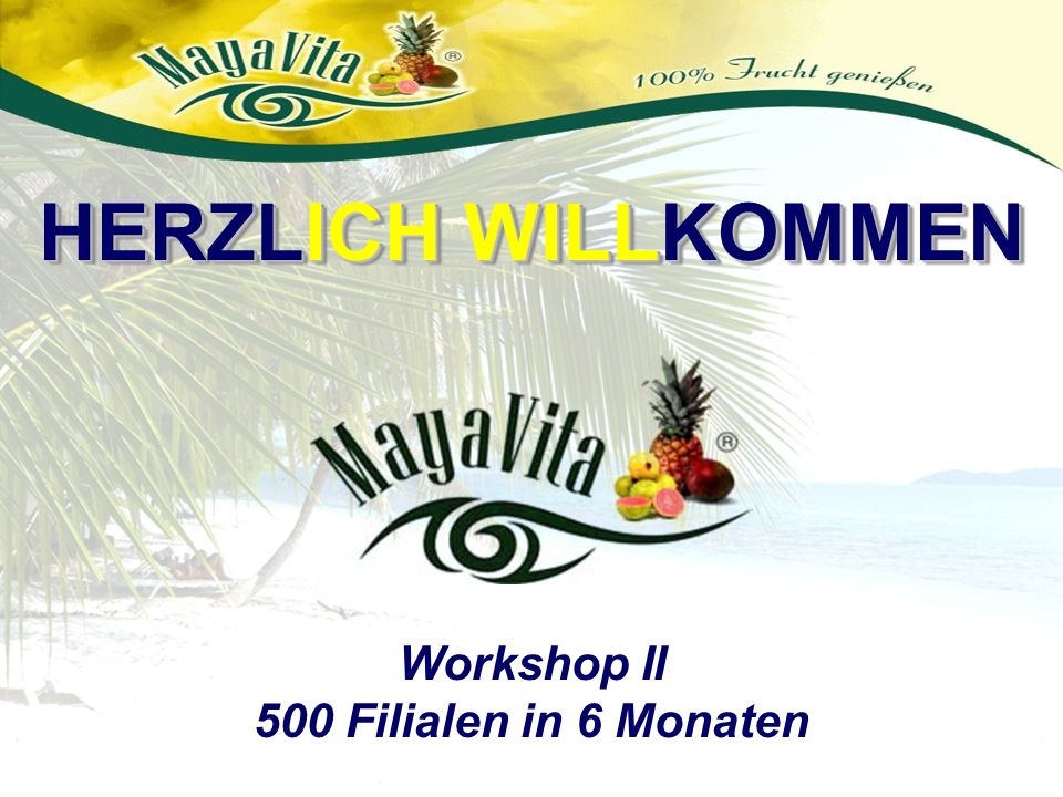 HERZLICH WILLKOMMEN Workshop II 500 Filialen in 6 Monaten