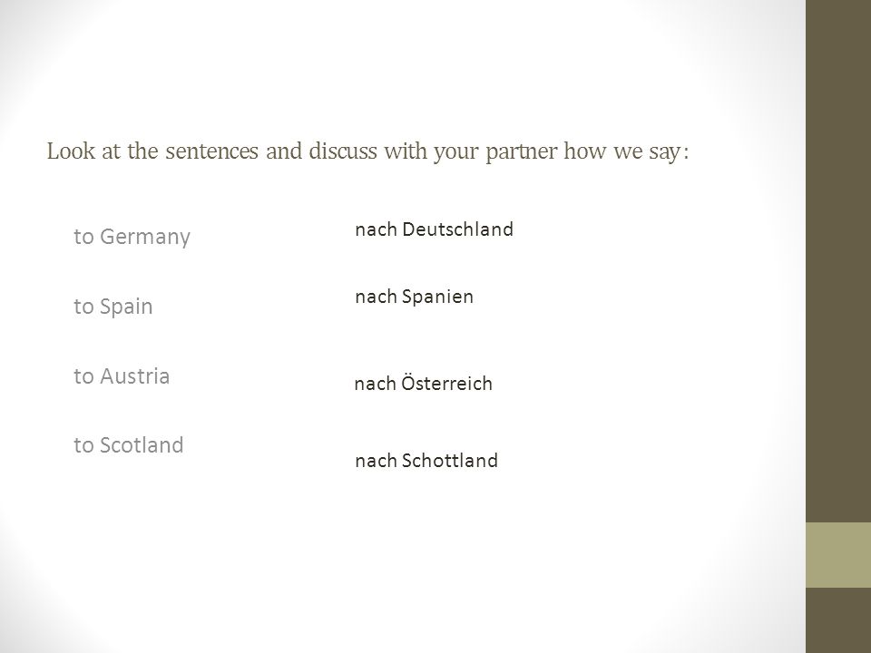 Look at the sentences and discuss with your partner how we say :