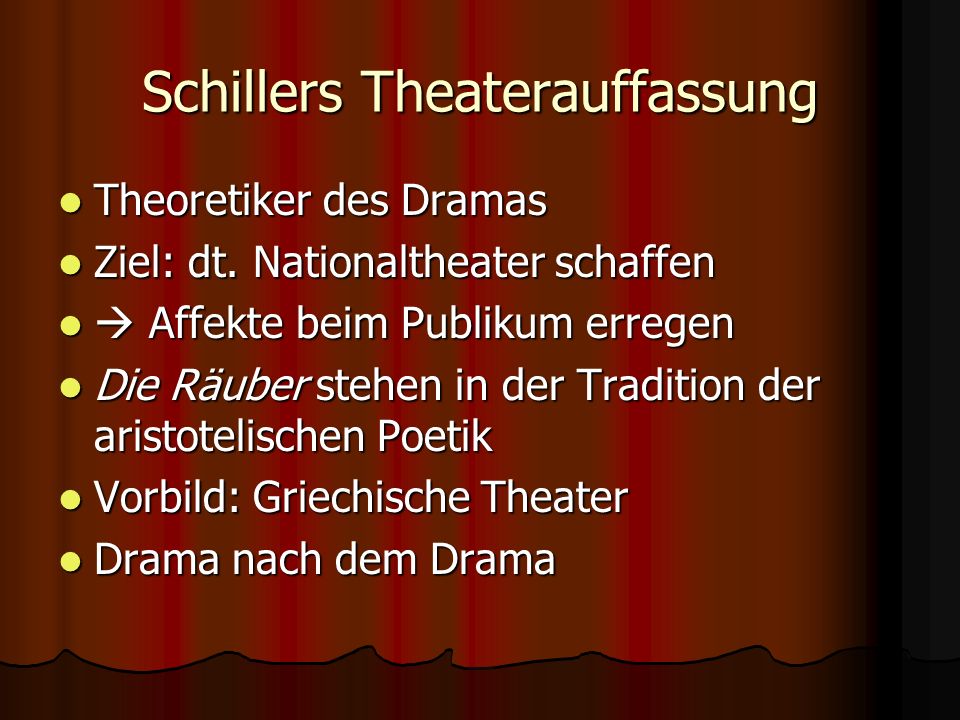 Schillers Theaterauffassung