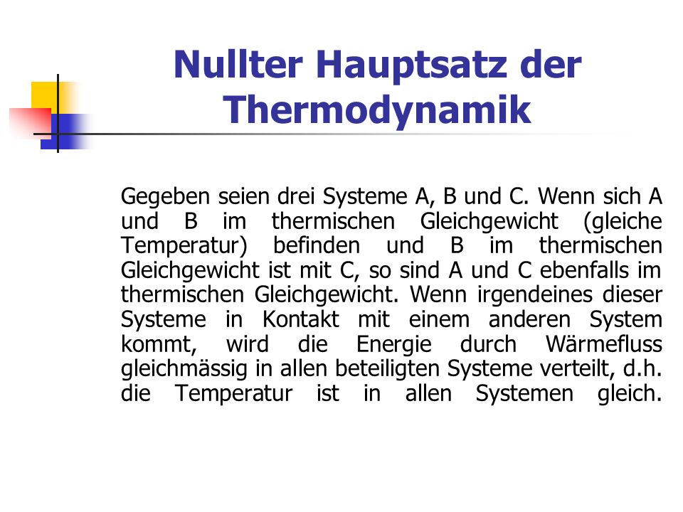 Nullter Hauptsatz der Thermodynamik
