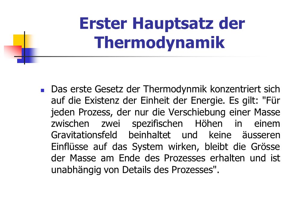 Erster Hauptsatz der Thermodynamik
