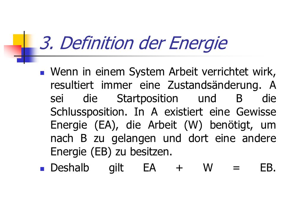 3. Definition der Energie