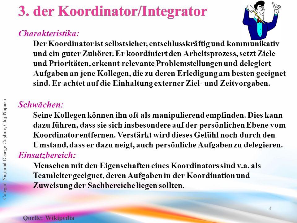3. der Koordinator/Integrator