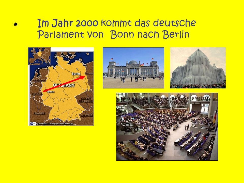 Im Jahr 2000 kommt das deutsche Parlament von Bonn nach Berlin