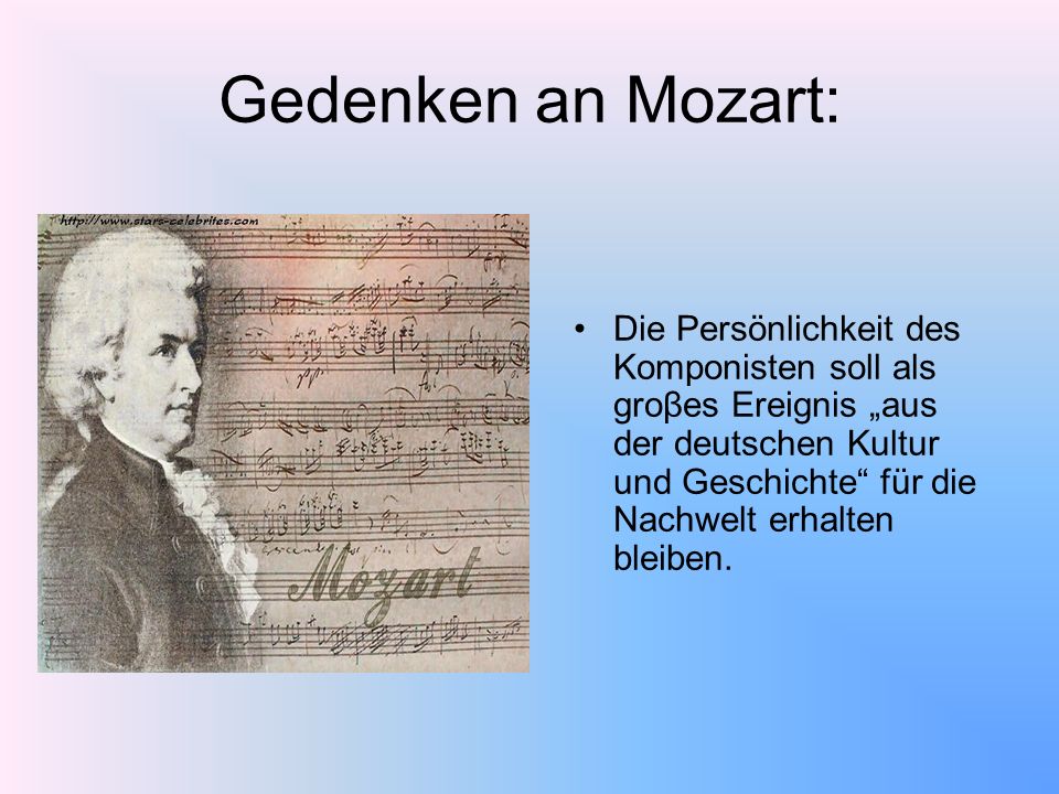 Gedenken an Mozart: