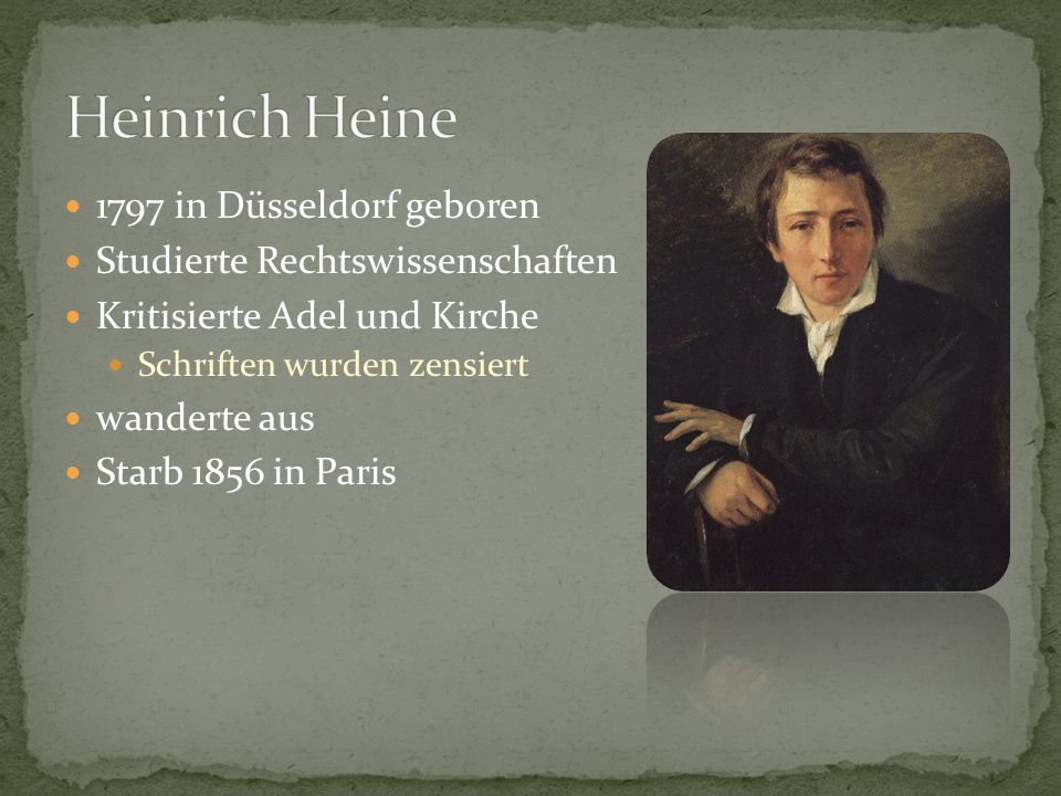 Heinrich Heine 1797 in Düsseldorf geboren