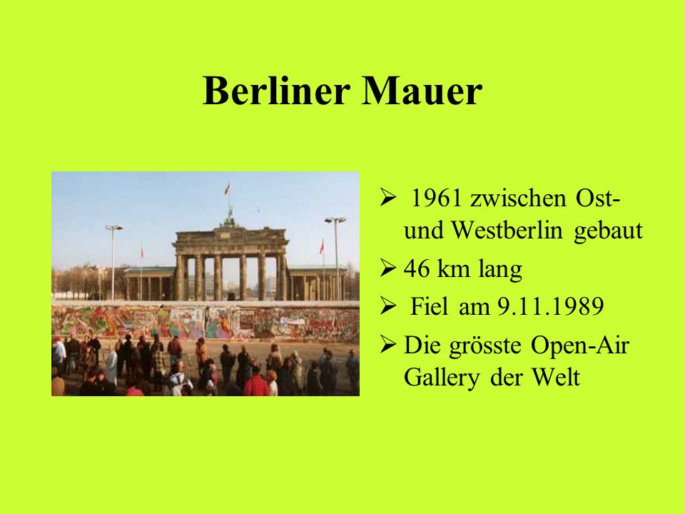 Berliner Mauer 1961 zwischen Ost- und Westberlin gebaut 46 km lang