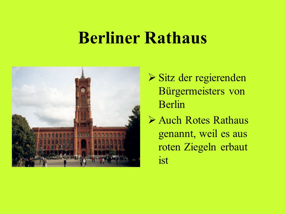 Berliner Rathaus Sitz der regierenden Bürgermeisters von Berlin