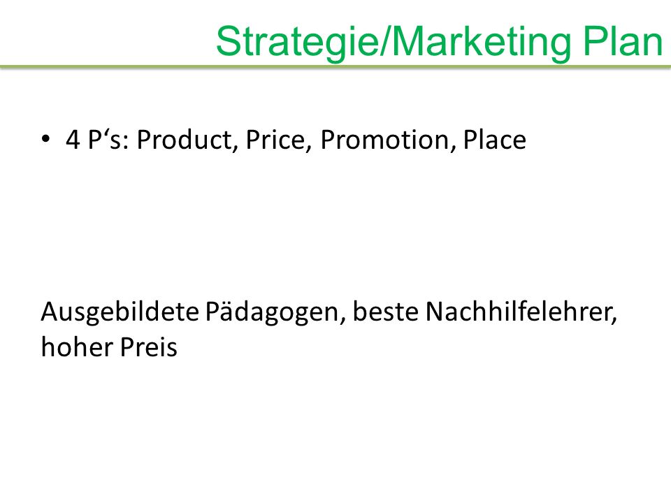 Strategie/Marketing Plan