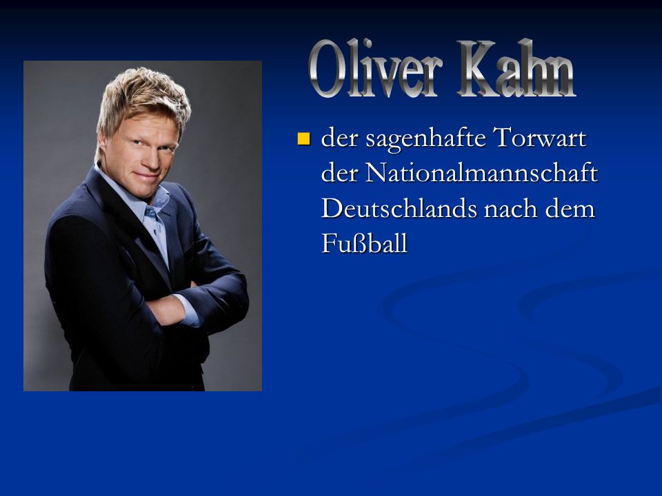 Oliver Kahn der sagenhafte Torwart der Nationalmannschaft Deutschlands nach dem Fußball
