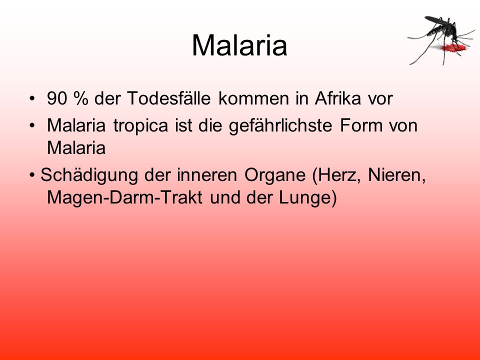 Malaria 90 % der Todesfälle kommen in Afrika vor
