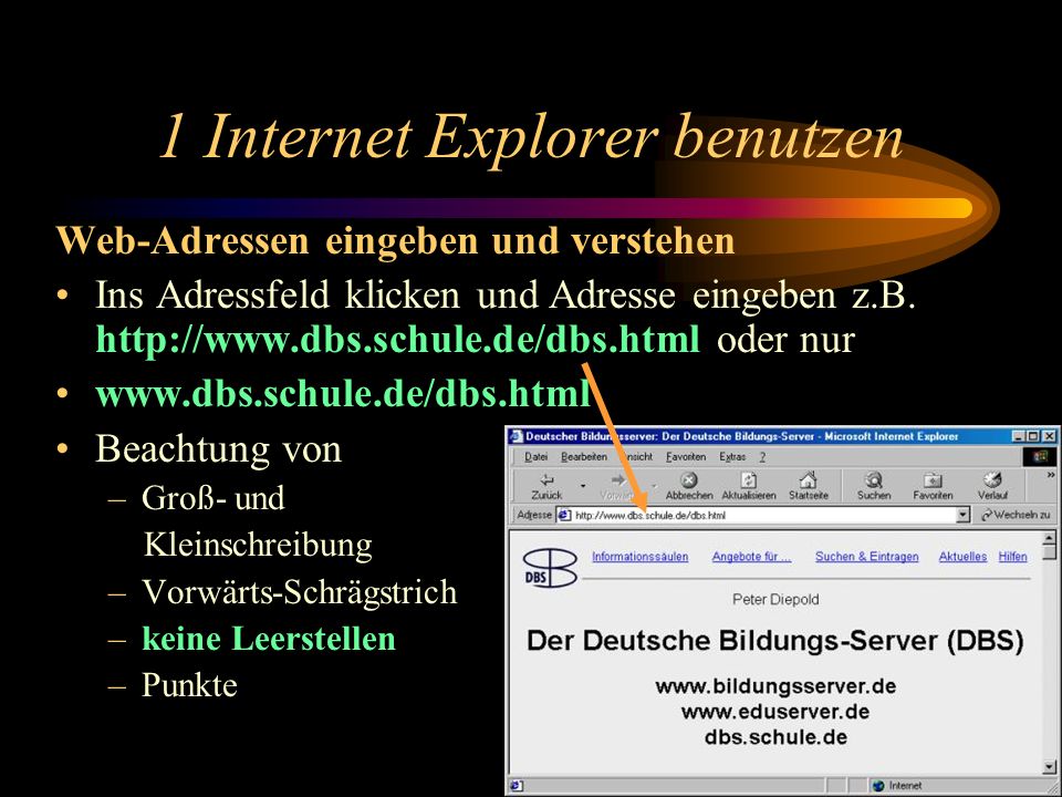 1 Internet Explorer benutzen