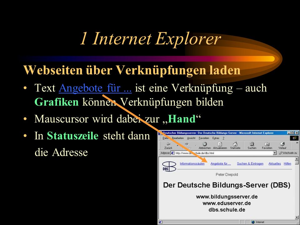 1 Internet Explorer Webseiten über Verknüpfungen laden