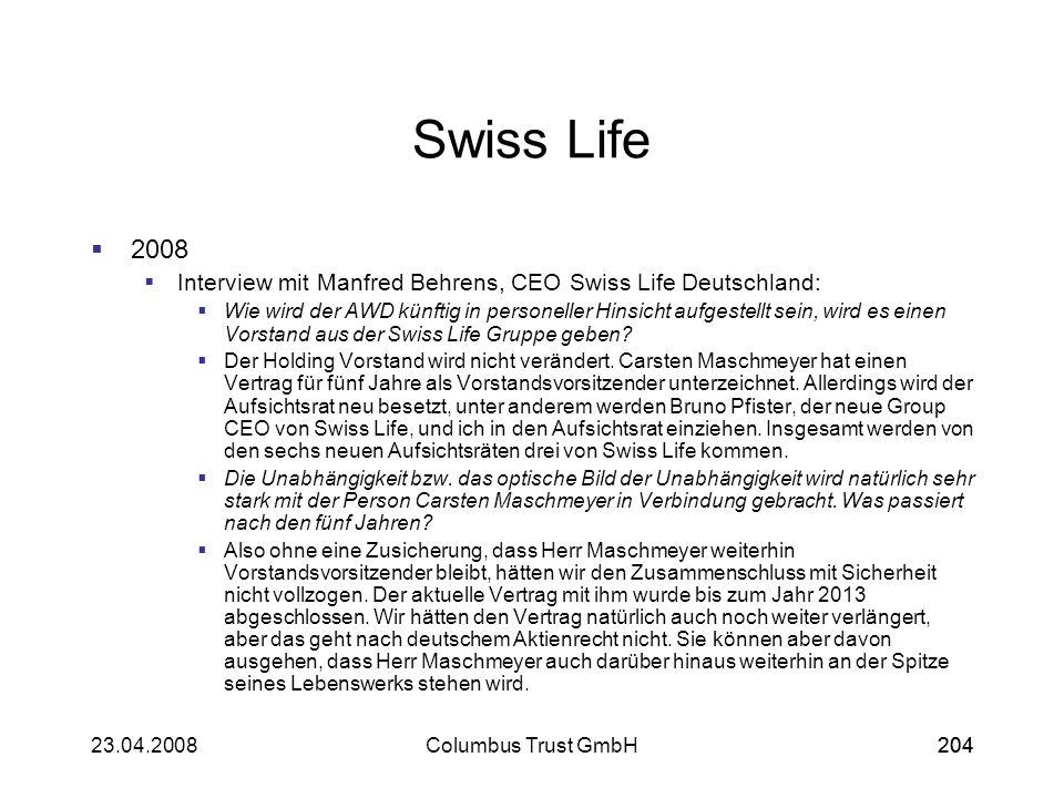 Swiss Life Interview mit Manfred Behrens, CEO Swiss Life Deutschland: