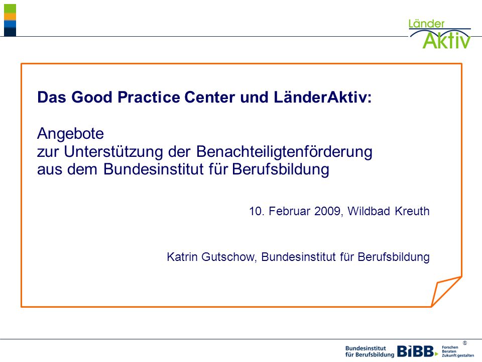 Das Good Practice Center und LänderAktiv: Angebote