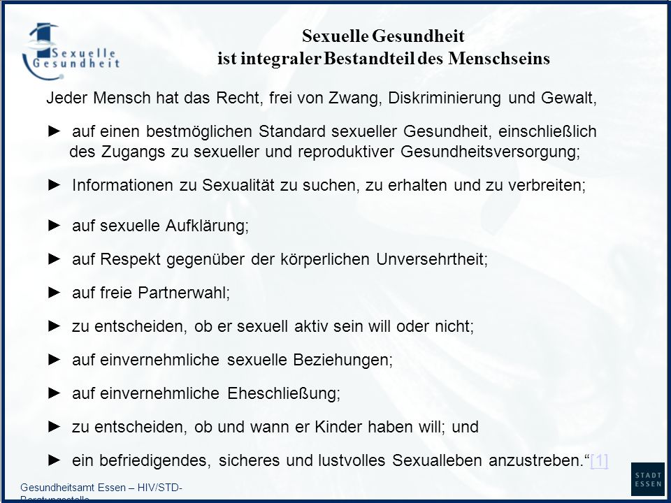 Sexuelle Gesundheit ist integraler Bestandteil des Menschseins