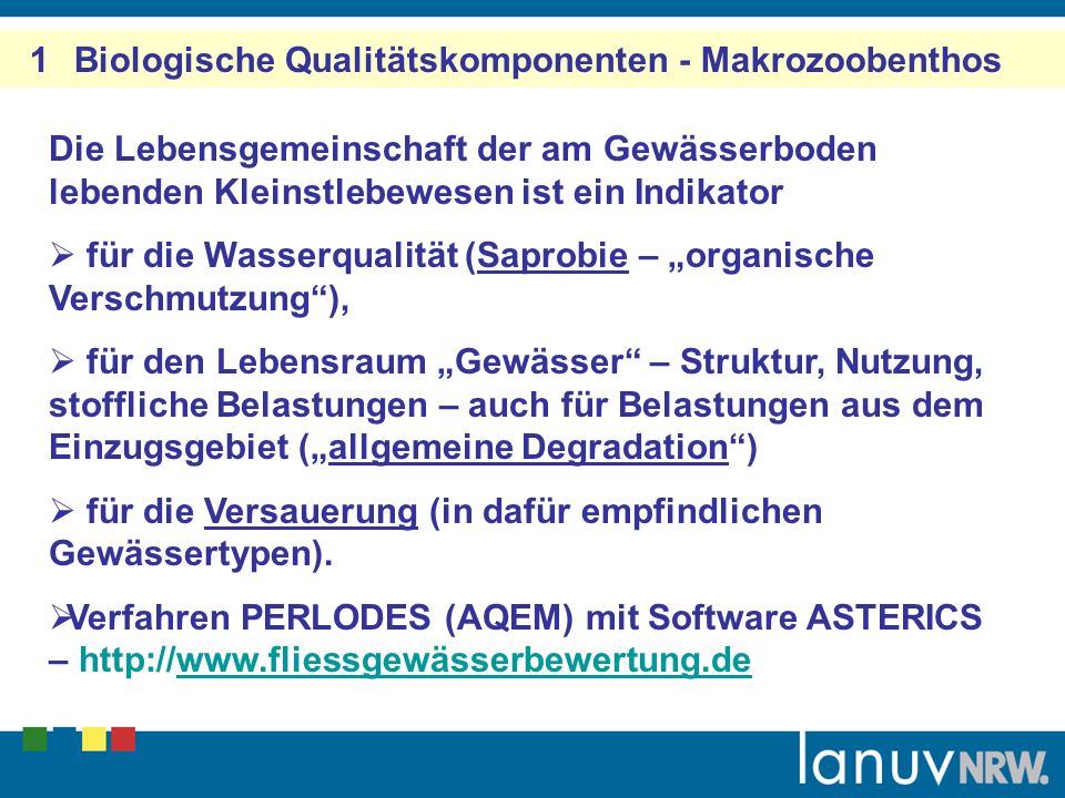 1 Biologische Qualitätskomponenten - Makrozoobenthos
