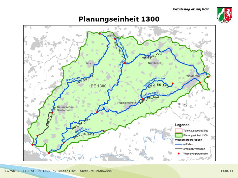 Planungseinheit 1300 EG-WRRL – TE Sieg – PE Runder Tisch – Siegburg, –