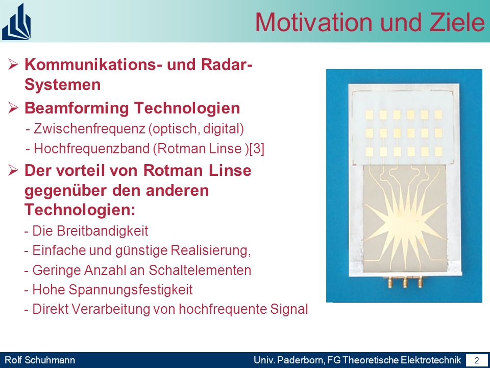 Motivation und Ziele Kommunikations- und Radar-Systemen