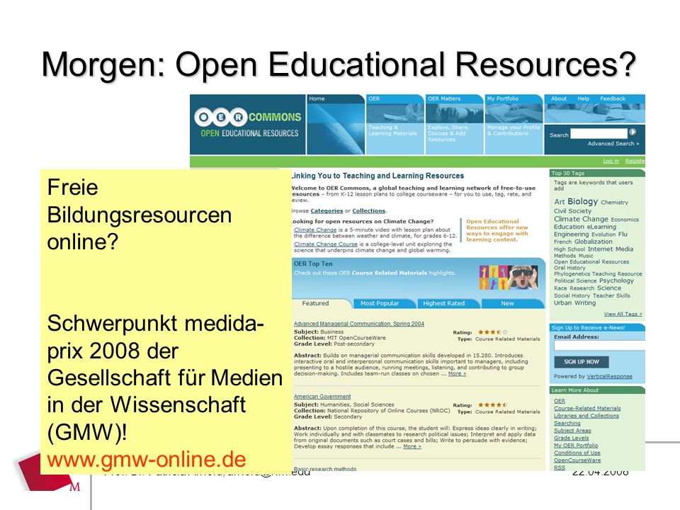 Morgen: Open Educational Resources